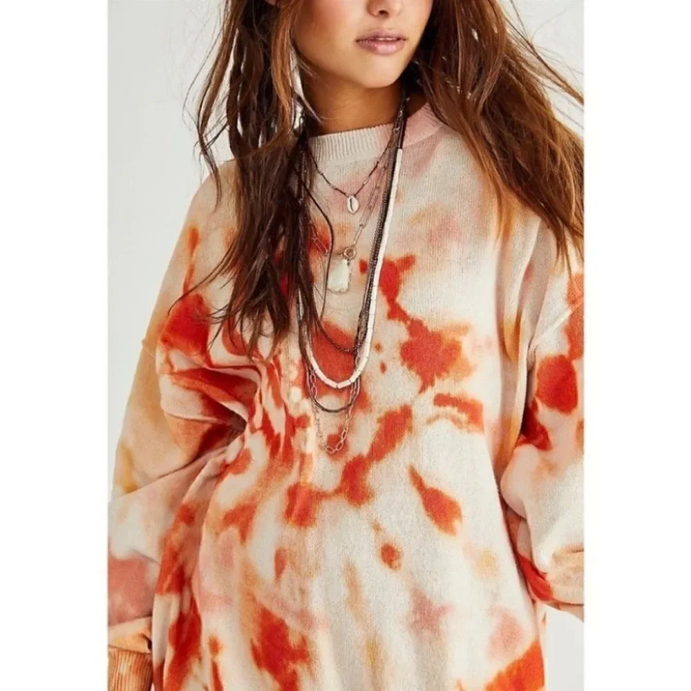 NWT FREE PEOPLE COSMOS TIE DYE PULLOVER OVERSIZED SWEATSHIRT